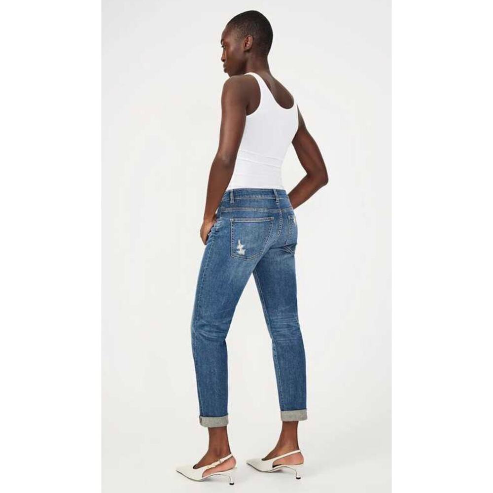 DL1961 DL Vintage Riley Boyfriend Straight Distressed Blue Jeans Adams Size 27 - Picture 3 of 15
